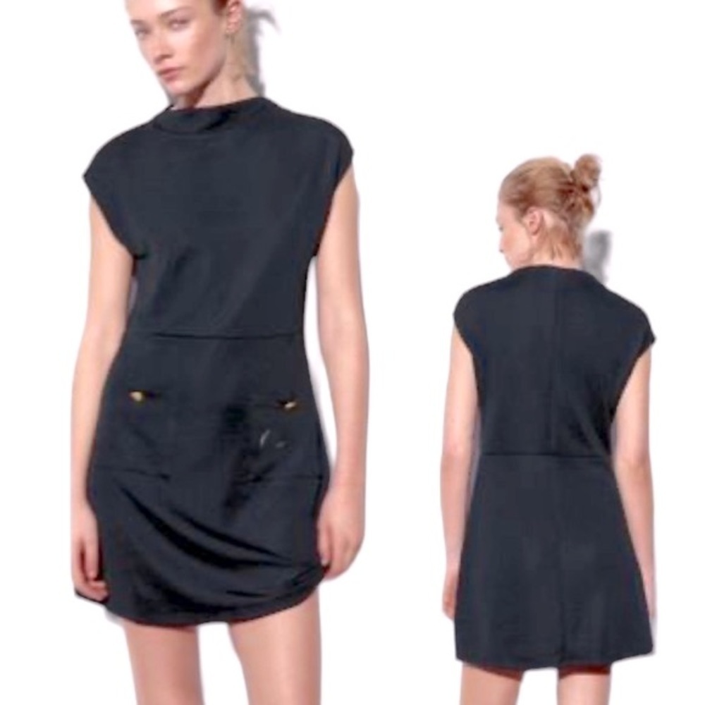 ZARA | Short Casual Style Sleeveless Plain Short Sleeves Dresses Sz S